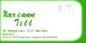 mariann till business card